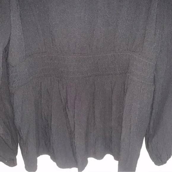 Old Navy Black Scoop Neck Rayon Button Up Blouse L - Picture 5 of 9